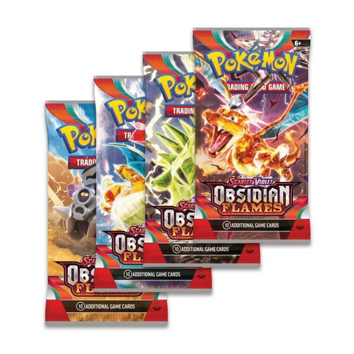 Pokémon TCG: Scarlet & Violet2 - Obsidian Flames - Booster Packs are for sale at Gecko Cards! With free UK Postage on all orders over £25 - see the range of Yu-Gi-Oh! Cards, Booster Boxes, Card Sleeves and other trading card game products on our my store - all at great prices!