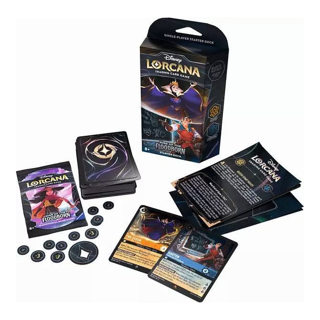 Disney Lorcana: Rise Of The Floodborn (The Second Chapter) Starter Deck (English) are for sale at Gecko Cards! With free UK Postage on all orders over £20 - see the range of TCG Cards, Booster Boxes, Card Sleeves and other Trading Card Game products on our store - all at great prices!