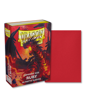 Load image into Gallery viewer, Dragon Shield Japanese (Small) Size Matte Card Sleeves in Ruby are for sale at Gecko Cards! With free UK Shipping on all orders over £20 - see the range of Trading Cards, Booster Boxes, Card Sleeves and other TCG products on our store - all at great prices!

