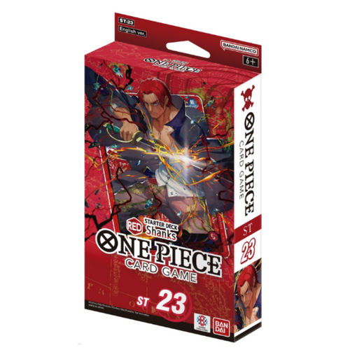 One Piece Card Game: Red Shanks (ST-23) Starter Decks are for sale at Gecko Cards! With free UK Postage on all orders over £25 - see the range of Yu-Gi-Oh! Cards, Booster Boxes, Card Sleeves and other trading card game products on our store - all at great prices!