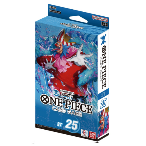 One Piece Card Game: BLUE Buggy (ST-25) Starter Decks are for sale at Gecko Cards! With free UK Postage on all orders over £25 - see the range of Yu-Gi-Oh! Cards, Booster Boxes, Card Sleeves and other trading card game products on our store - all at great prices!