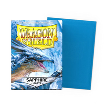 Load image into Gallery viewer, Dragon Shield Standard Size Matte Card Sleeves in Sapphire are for sale at Gecko Cards! With free UK Postage on all orders over £25 - see the range of Yu-Gi-Oh! Cards, Booster Boxes, Card Sleeves and other trading card game products on our store - all at great prices!
