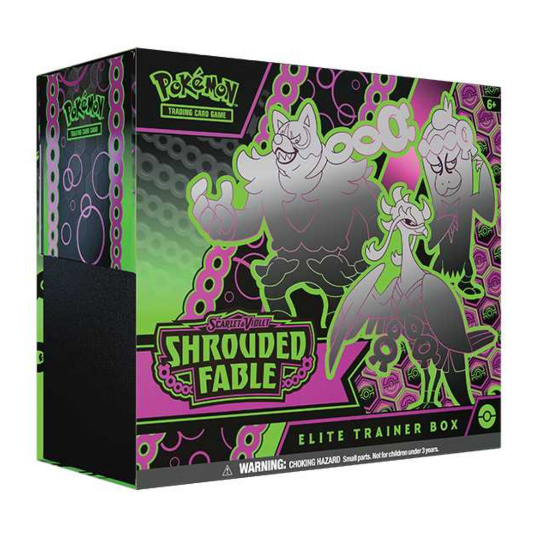 Pokémon TCG: Scarlet & Violet 6.5 - Shrouded Fable - Elite Trainer Boxes are for sale at Gecko Cards! With free UK Postage on all orders over £25 - see the range of Yu-Gi-Oh! Cards, Booster Boxes, Card Sleeves and other trading card game products on our my store - all at great prices!