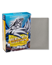 Load image into Gallery viewer, Dragon Shield Japanese (Small) Size Matte Card Sleeves in Silver are for sale at Gecko Cards! With free UK Shipping on all orders over £20 - see the range of Trading Cards, Booster Boxes, Card Sleeves and other TCG products on our store - all at great prices!
