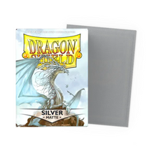 Load image into Gallery viewer, Dragon Shield Standard Size Matte Card Sleeves in Silver are for sale at Gecko Cards! With free UK Postage on all orders over £25 - see the range of Yu-Gi-Oh! Cards, Booster Boxes, Card Sleeves and other trading card game products on our store - all at great prices!
