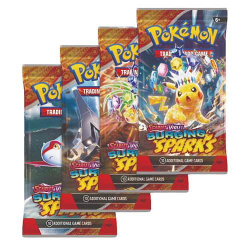 Pokémon TCG: Scarlet & Violet 8 - Surging Sparks - Booster Packs are for sale at Gecko Cards! With free UK Shipping on all orders over £25 - see the range of Trading Cards, Booster Boxes, Card Sleeves and other TCG products on our store - all at great prices!