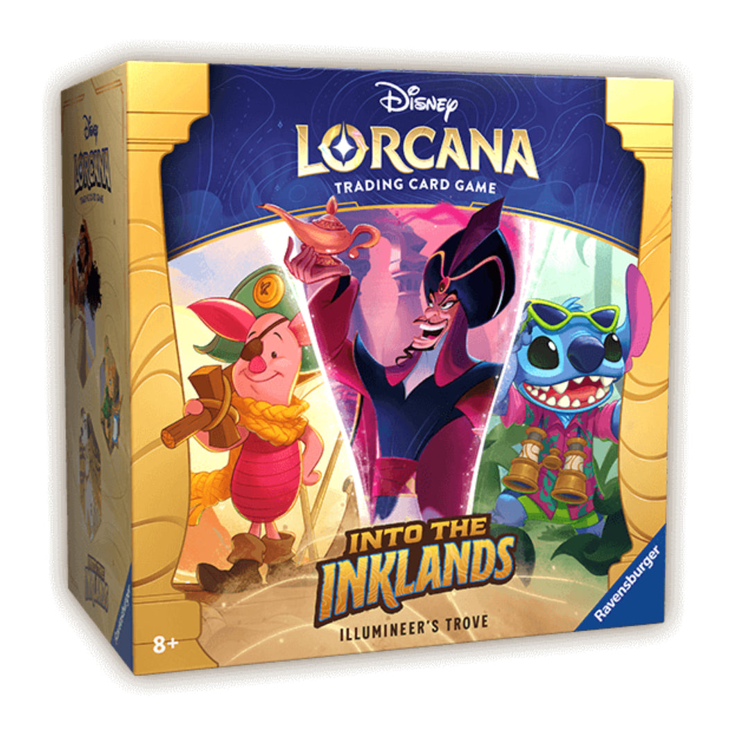 The Disney Lorcana: Into The Inklands (The Third Chapter) Illumineer's Trove (English) is for sale at Gecko Cards! With free UK Postage on all orders over £20 - see the range of TCG Cards, Booster Boxes, Card Sleeves and other Trading Card Game products on our store - all at great prices!
