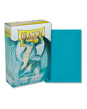 Load image into Gallery viewer, Dragon Shield Japanese (Small) Size Matte Card Sleeves in Turquoise are for sale at Gecko Cards! With free UK Shipping on all orders over £20 - see the range of Trading Cards, Booster Boxes, Card Sleeves and other TCG products on our store - all at great prices!
