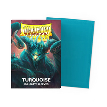 Load image into Gallery viewer, Dragon Shield Standard Size Matte Card Sleeves in Turquoise are for sale at Gecko Cards! With free UK Postage on all orders over £25 - see the range of Yu-Gi-Oh! Cards, Booster Boxes, Card Sleeves and other trading card game products on our store - all at great prices!
