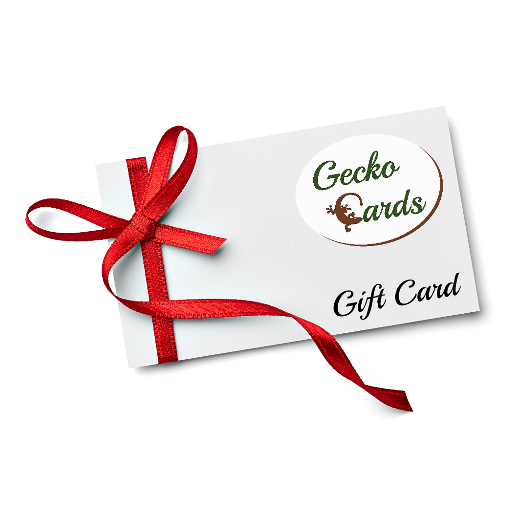 Gift Cards For Gecko Cards Are Available! With free UK Shipping on all orders over £20 - see the range of Trading Cards, Booster Boxes, Card Sleeves and other TCG products on our store - all at great prices!