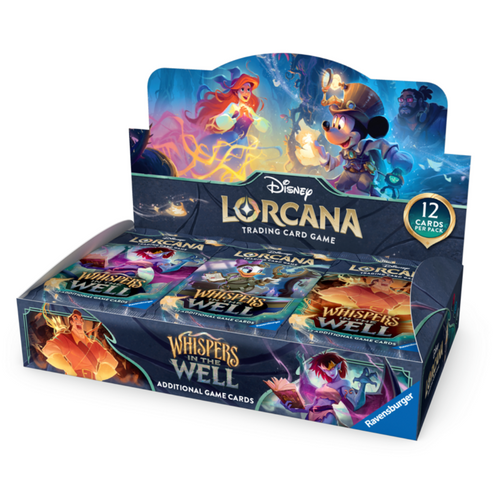 Disney Lorcana: Whispers In The Well (Chapter 10) Booster Boxes are for sale at Gecko Cards! With free UK Postage on all orders over £25 - see the range of TCG Cards, Booster Boxes, Card Sleeves and other Trading Card Game products on our store - all at great prices!