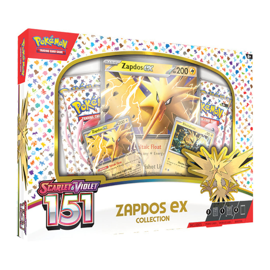 The Pokémon Scarlet & Violet Zapdos EX Box is for sale at Gecko Cards! With free UK Postage on all orders over £20 - see the range of TCG Cards, Booster Boxes, Card Sleeves and other Trading Card Game products on our store - all at great prices!