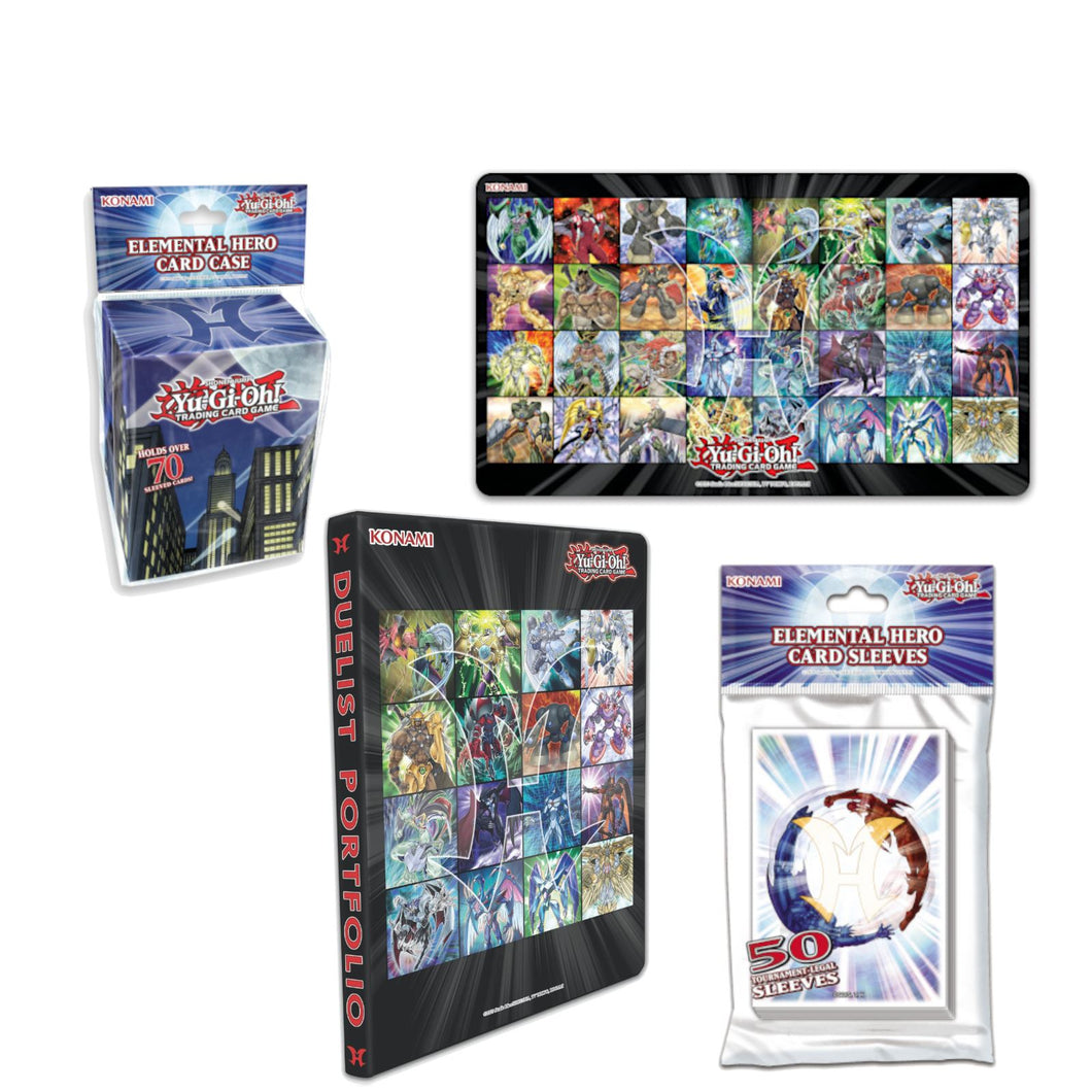 Yugioh Elemental HERO Accessories (Sleeves, Deck Boxes, Portfolios and Playmats) are for sale at Gecko Cards! With free UK Postage on all orders over £20 - see the range of Yu-Gi-Oh! Cards, Booster Boxes, Card Sleeves and other trading card game products in my store - all at great prices!