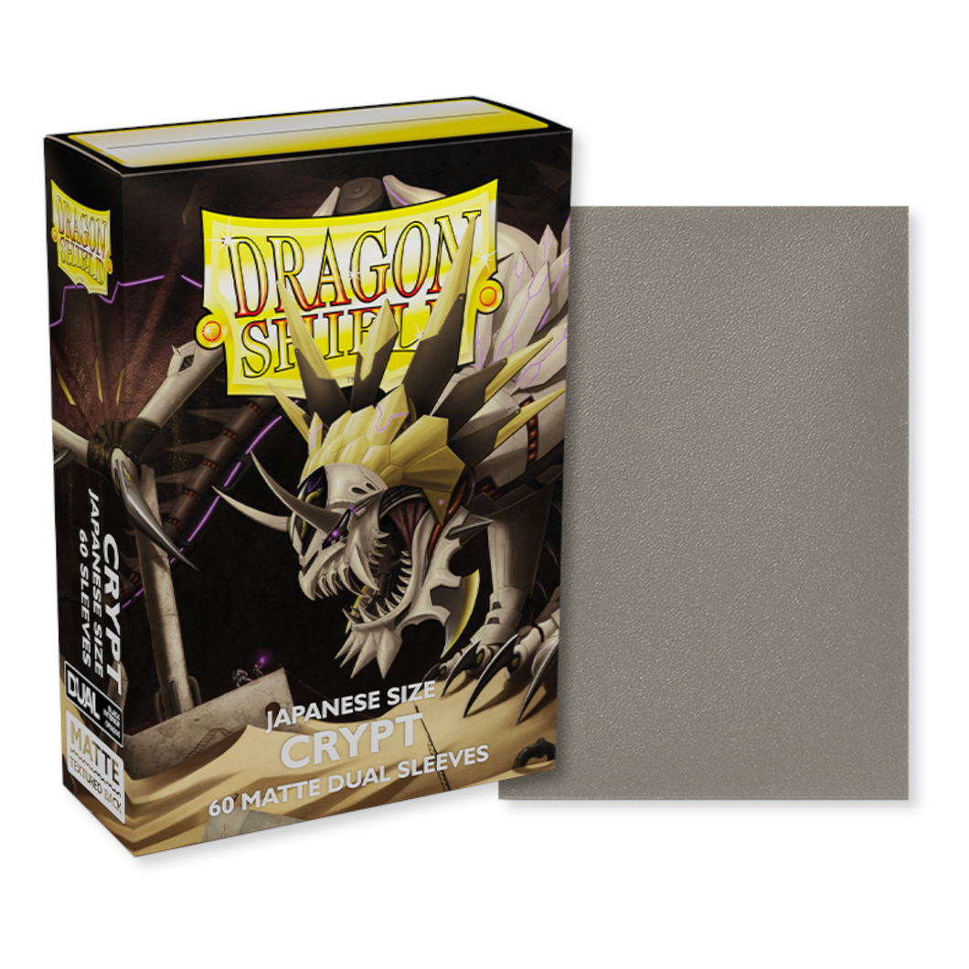 Dragon Shield Japanese (Small) Size Dual Matte Crypt Card Sleeves are for sale at Gecko Cards! With free UK Postage on all orders over £20 - see the range of Yu-Gi-Oh! Cards, Booster Boxes, Card Sleeves and other trading card game products in my store - all at great prices!