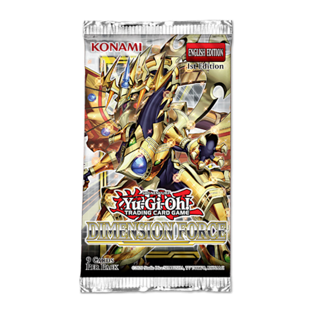 Yu-Gi-Oh! Dimension Force Booster Pack (English, 1st Edition) are for sale at Gecko Cards! With free UK Postage on all orders over £20 - see the range of Yu-Gi-Oh! Cards, Booster Boxes, Card Sleeves and other trading card game products in my store - all at great prices!